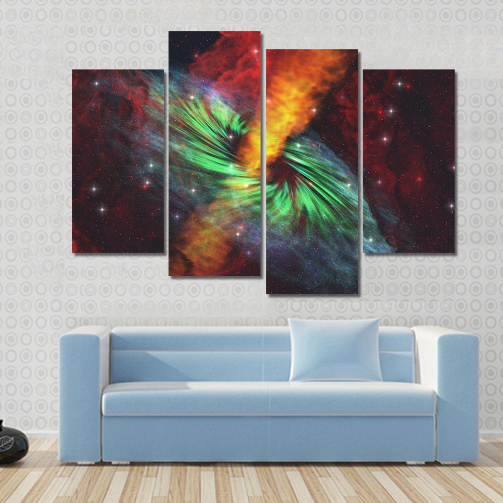 Black Hole In Cosmos Canvas Wall Art-4 Pop-Gallery Wrap-50" x 32"-Tiaracle