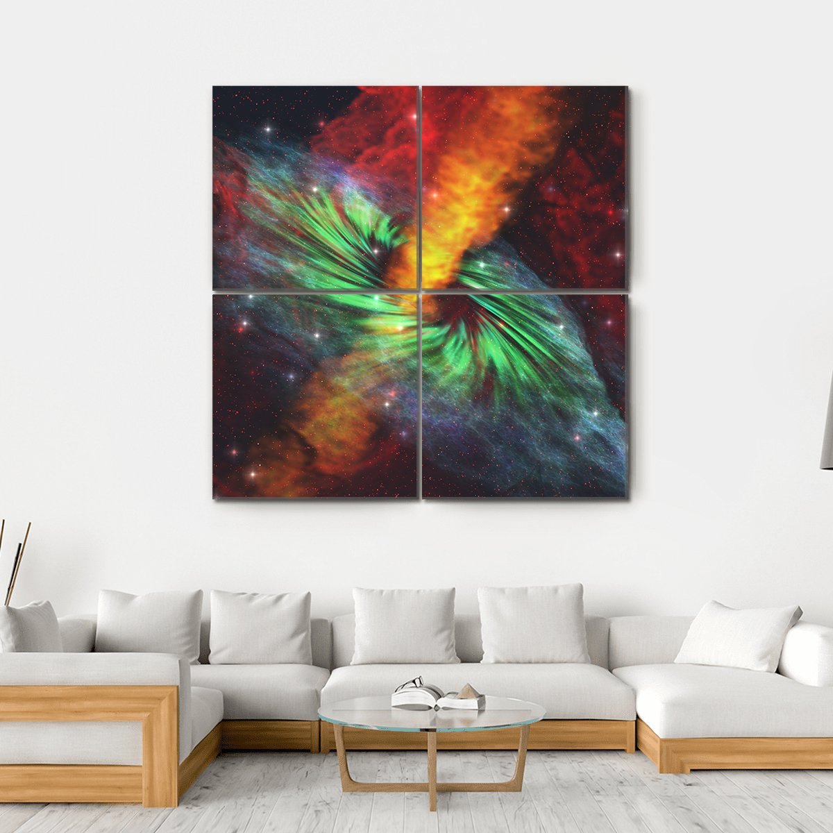 Black Hole In Cosmos Canvas Wall Art-4 Square-Gallery Wrap-17" x 17"-Tiaracle