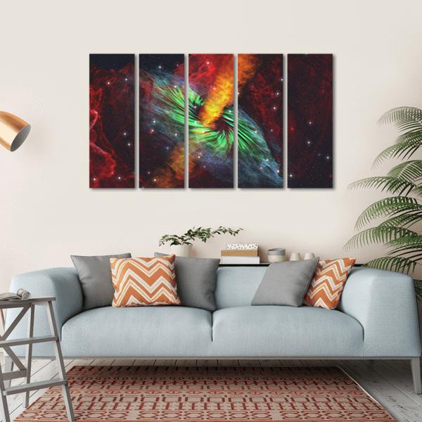 Black Hole In Cosmos Canvas Wall Art-5 Horizontal-Gallery Wrap-22" x 12"-Tiaracle