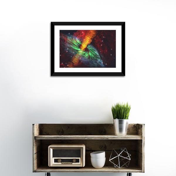 Black Hole In Cosmos Canvas Wall Art-1 Piece-Framed Print-20" x 16"-Tiaracle