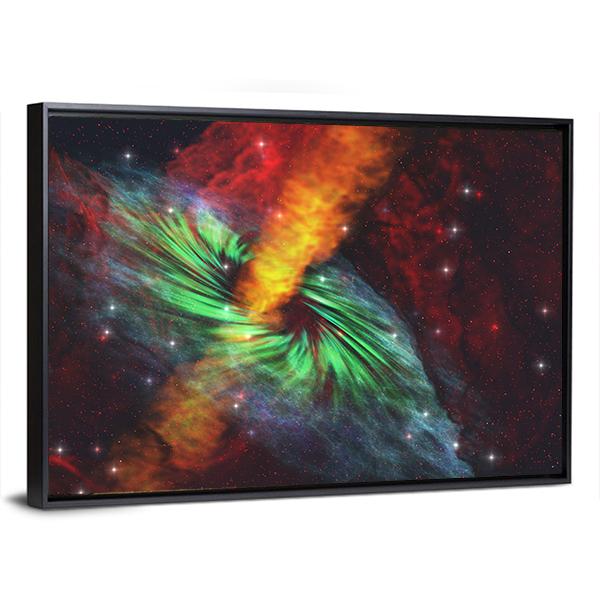 Black Hole In Cosmos Canvas Wall Art-3 Horizontal-Gallery Wrap-25" x 16"-Tiaracle
