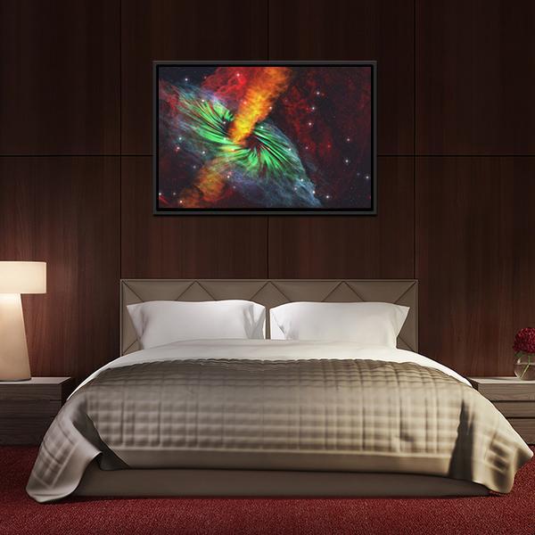Black Hole In Cosmos Canvas Wall Art-3 Horizontal-Gallery Wrap-25" x 16"-Tiaracle