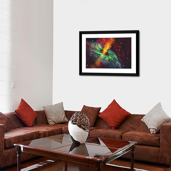 Black Hole In Cosmos Panoramic Canvas Wall Art-1 Piece-36" x 12"-Tiaracle
