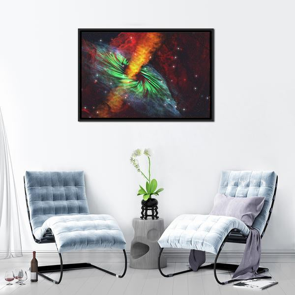 Black Hole In Cosmos Panoramic Canvas Wall Art-1 Piece-36" x 12"-Tiaracle