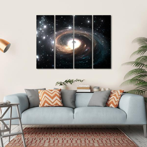 Black Hole In Deep Space Canvas Wall Art-4 Horizontal-Gallery Wrap-34" x 24"-Tiaracle