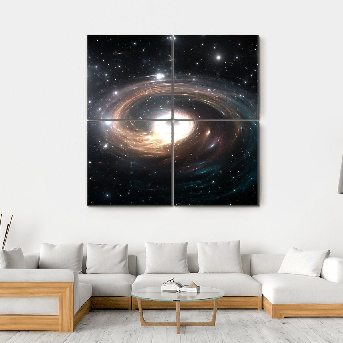Black Hole In Deep Space Canvas Wall Art-4 Square-Gallery Wrap-17" x 17"-Tiaracle