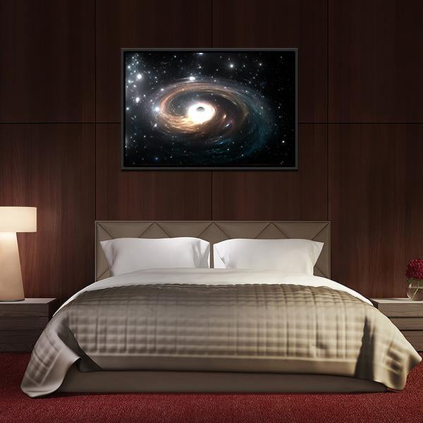 Black Hole In Deep Space Canvas Wall Art-5 Horizontal-Gallery Wrap-22" x 12"-Tiaracle