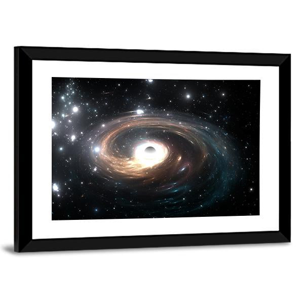 Black Hole In Deep Space Canvas Wall Art-5 Horizontal-Gallery Wrap-22" x 12"-Tiaracle