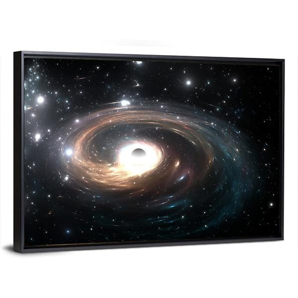 Black Hole In Deep Space Canvas Wall Art-3 Horizontal-Gallery Wrap-25" x 16"-Tiaracle