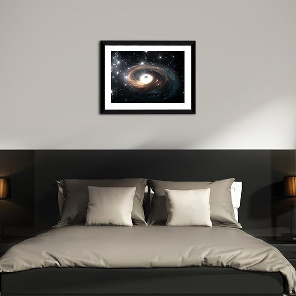 Black Hole In Deep Space Canvas Wall Art-3 Horizontal-Gallery Wrap-25" x 16"-Tiaracle