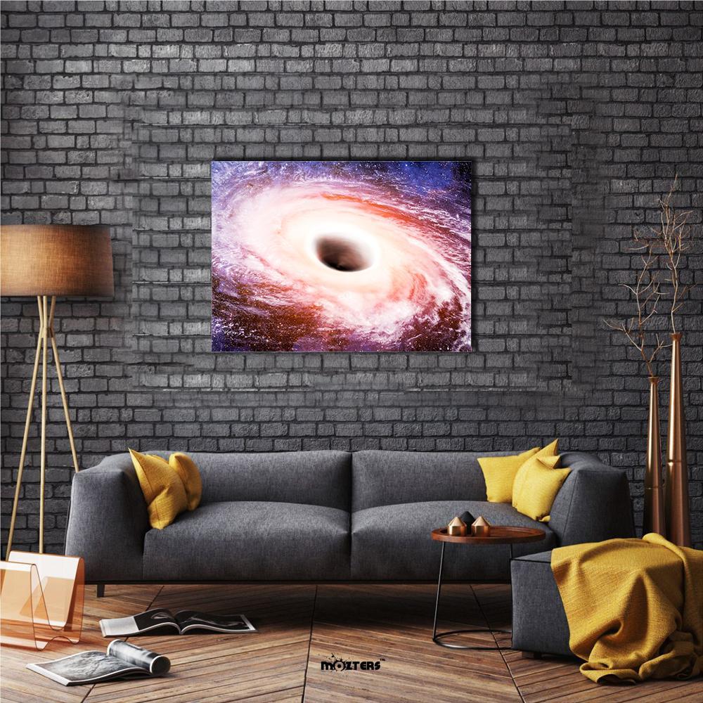 Black Hole In Galaxy Canvas Wall Art-1 Piece-Gallery Wrap-36" x 24"-Tiaracle