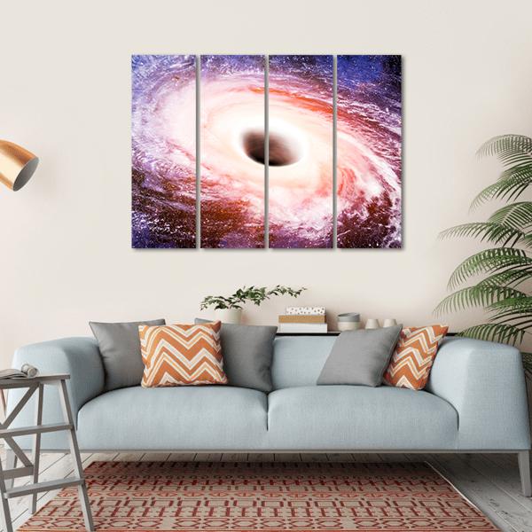 Black Hole In Galaxy Canvas Wall Art-4 Horizontal-Gallery Wrap-34" x 24"-Tiaracle