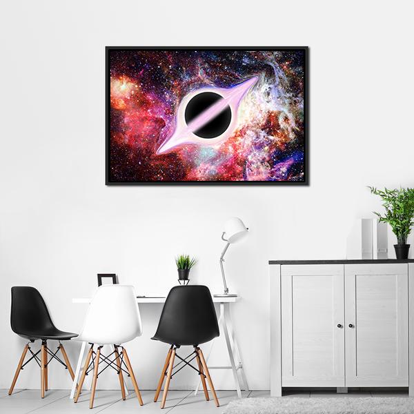 Black Hole In Outer Space Panoramic Canvas Wall Art-1 Piece-36" x 12"-Tiaracle