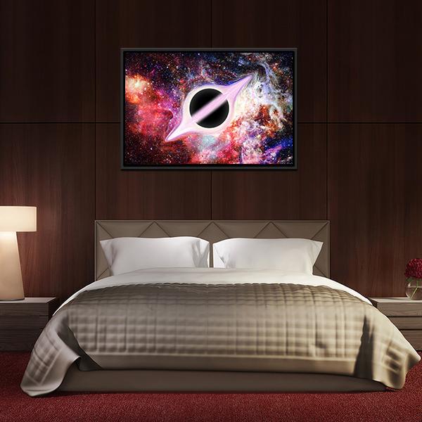 Black Hole In Outer Space Panoramic Canvas Wall Art-1 Piece-36" x 12"-Tiaracle