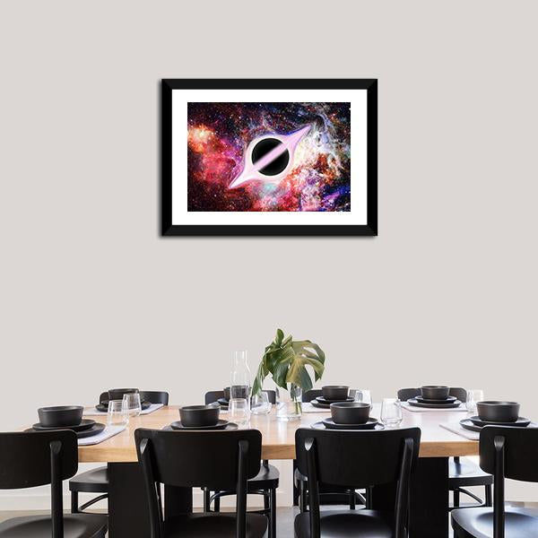 Black Hole In Outer Space Panoramic Canvas Wall Art-1 Piece-36" x 12"-Tiaracle