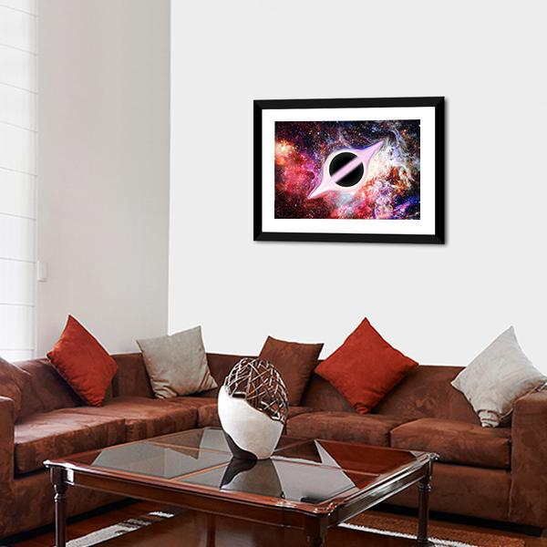 Black Hole In Outer Space Panoramic Canvas Wall Art-1 Piece-36" x 12"-Tiaracle