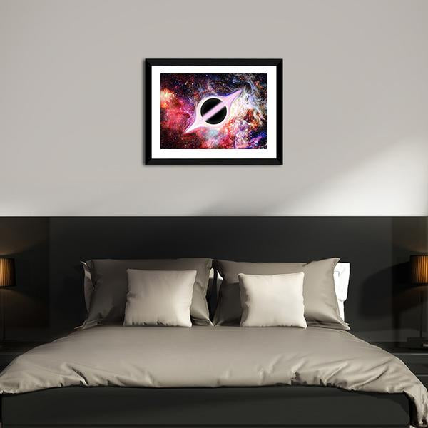 Black Hole In Outer Space Panoramic Canvas Wall Art-1 Piece-36" x 12"-Tiaracle