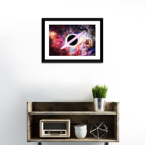 Black Hole In Outer Space Panoramic Canvas Wall Art-1 Piece-36" x 12"-Tiaracle