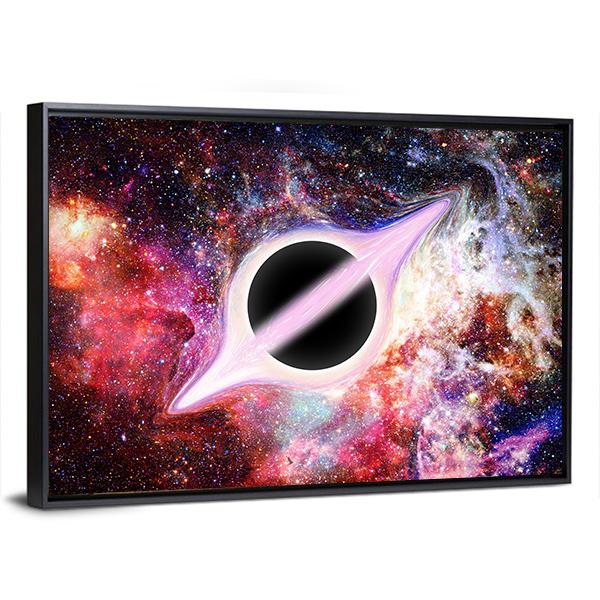 Black Hole In Outer Space Panoramic Canvas Wall Art-1 Piece-36" x 12"-Tiaracle