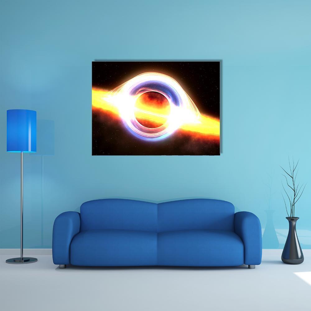 Black Hole In Space Canvas Wall Art-5 Horizontal-Gallery Wrap-22" x 12"-Tiaracle