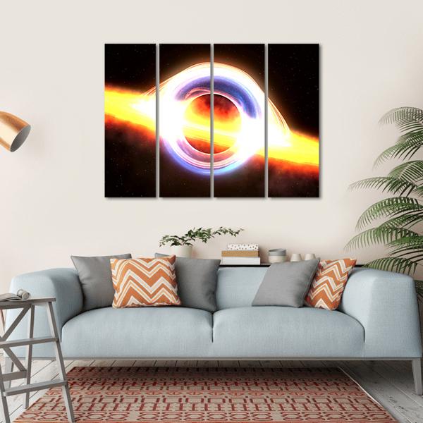 Black Hole In Space Canvas Wall Art-4 Horizontal-Gallery Wrap-34" x 24"-Tiaracle