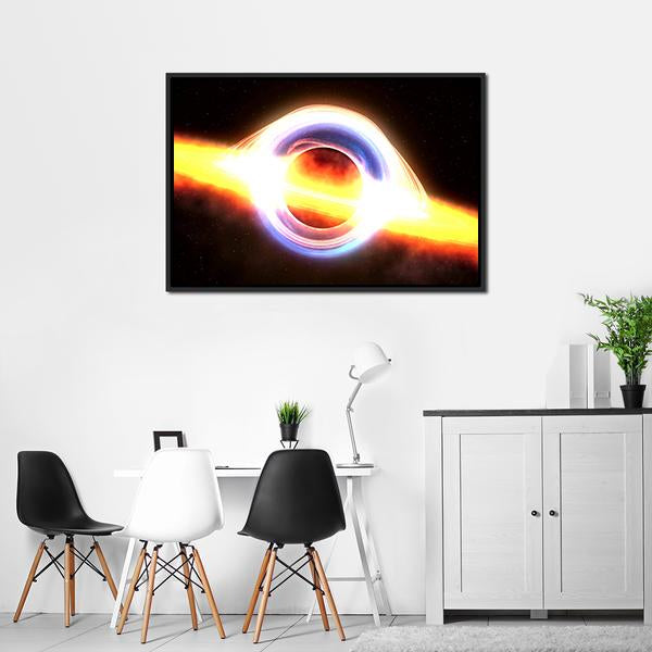Black Hole In Space Panoramic Canvas Wall Art-1 Piece-36" x 12"-Tiaracle