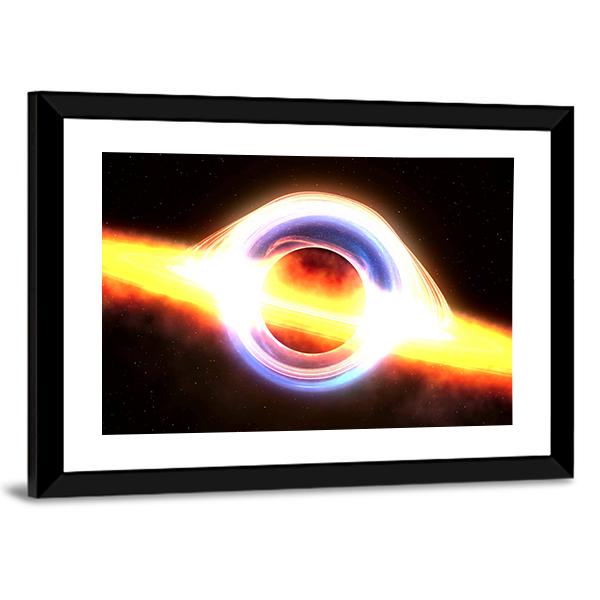 Black Hole In Space Panoramic Canvas Wall Art-1 Piece-36" x 12"-Tiaracle