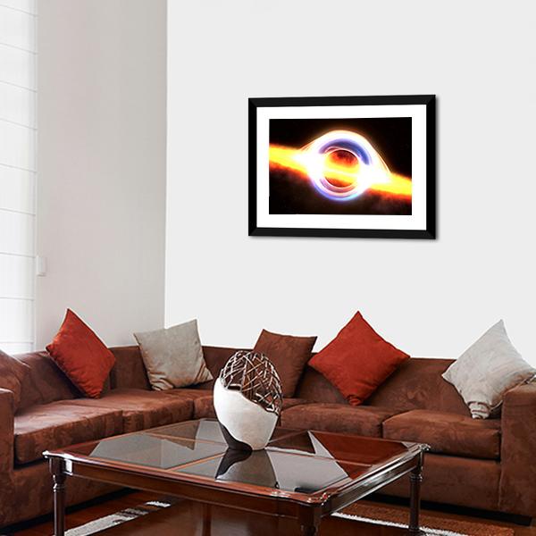 Black Hole In Space Panoramic Canvas Wall Art-1 Piece-36" x 12"-Tiaracle