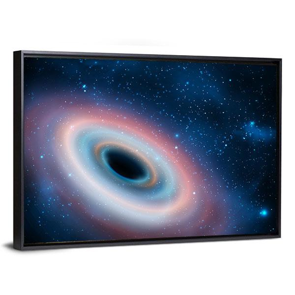 Black Hole In Universe Canvas Wall Art-3 Horizontal-Gallery Wrap-25" x 16"-Tiaracle