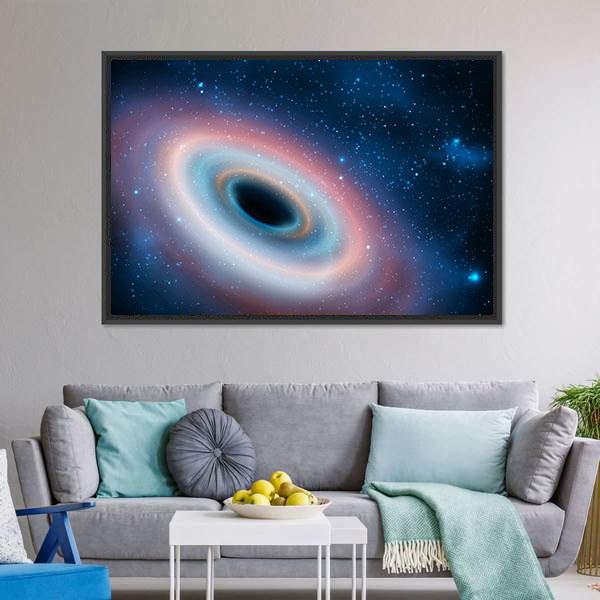 Black Hole In Universe Canvas Wall Art-5 Horizontal-Gallery Wrap-22" x 12"-Tiaracle