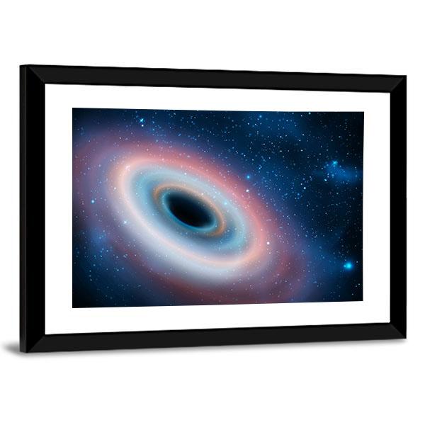 Black Hole In Universe Canvas Wall Art-3 Horizontal-Gallery Wrap-25" x 16"-Tiaracle