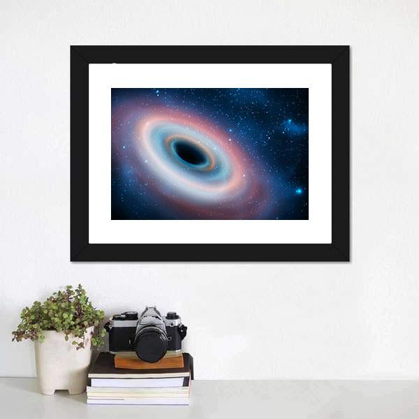 Black Hole In Universe Canvas Wall Art-3 Horizontal-Gallery Wrap-25" x 16"-Tiaracle