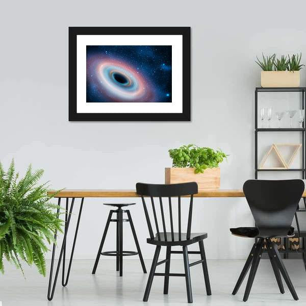 Black Hole In Universe Canvas Wall Art-3 Horizontal-Gallery Wrap-25" x 16"-Tiaracle