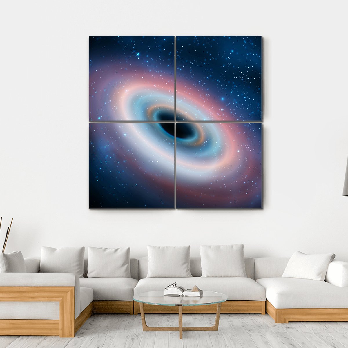 Black Hole In Universe Canvas Wall Art-4 Square-Gallery Wrap-17" x 17"-Tiaracle