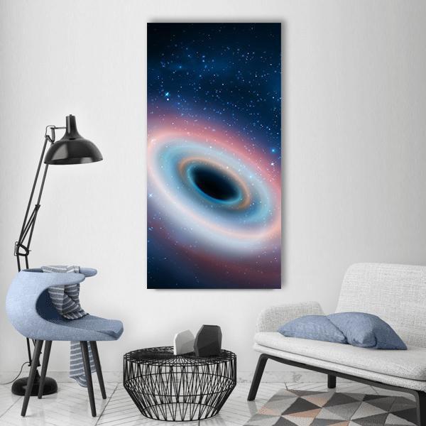 Black Hole In Universe Vertical Canvas Wall Art-1 Vertical-Gallery Wrap-12" x 24"-Tiaracle