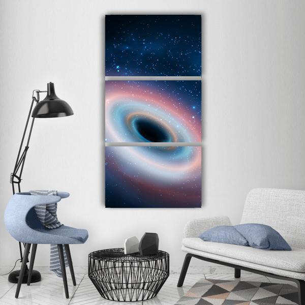 Black Hole In Universe Vertical Canvas Wall Art-3 Vertical-Gallery Wrap-12" x 25"-Tiaracle