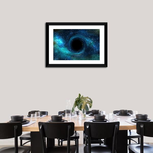 Black Hole Over Star Field Panoramic Canvas Wall Art-1 Piece-36" x 12"-Tiaracle