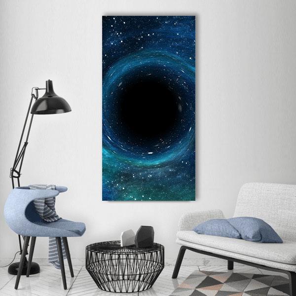 Black Hole Over Star Field Vertical Canvas Wall Art-1 Vertical-Gallery Wrap-12" x 24"-Tiaracle