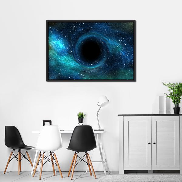 Black Hole Over Star Field Vertical Canvas Wall Art-3 Vertical-Gallery Wrap-12" x 25"-Tiaracle