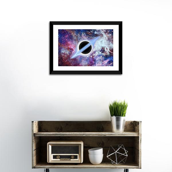 Black Hole Science Fiction Canvas Wall Art-1 Piece-Framed Print-20" x 16"-Tiaracle