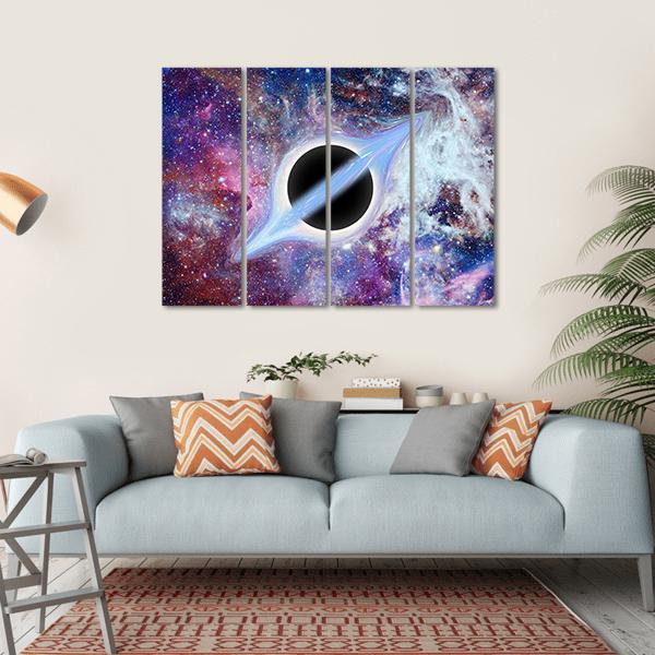 Black Hole Science Fiction Canvas Wall Art-4 Horizontal-Gallery Wrap-34" x 24"-Tiaracle