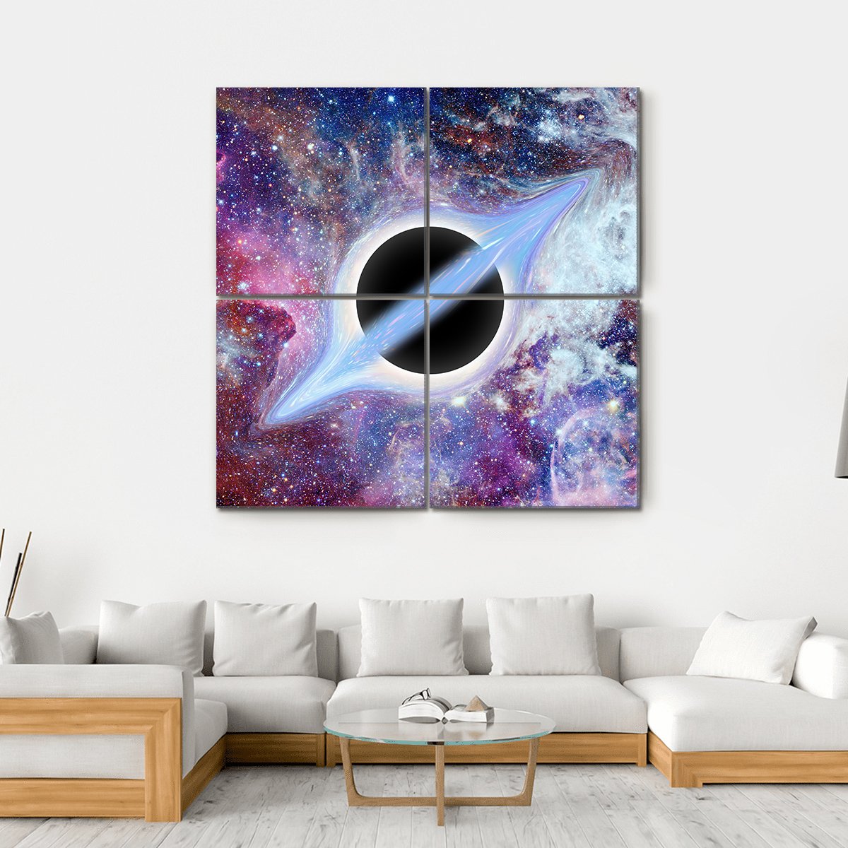 Black Hole Science Fiction Canvas Wall Art-4 Square-Gallery Wrap-17" x 17"-Tiaracle