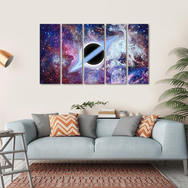 Black Hole Science Fiction Canvas Wall Art-5 Horizontal-Gallery Wrap-22" x 12"-Tiaracle