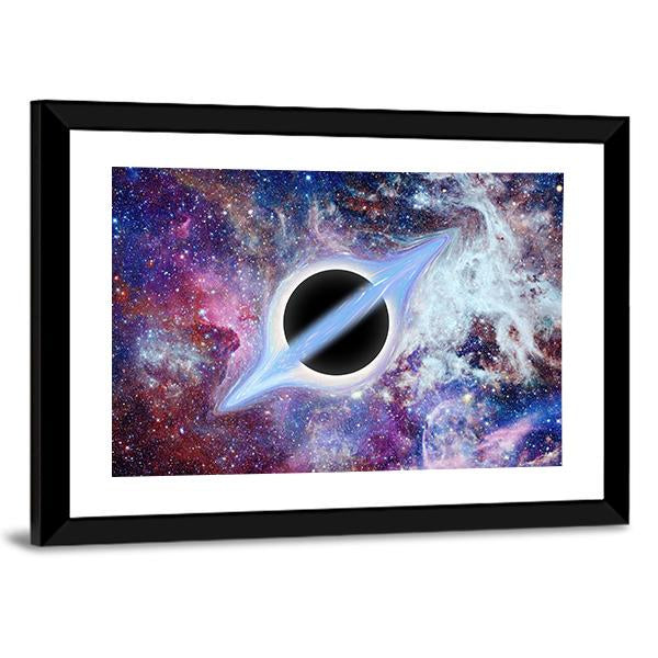 Black Hole Science Fiction Canvas Wall Art-5 Horizontal-Gallery Wrap-22" x 12"-Tiaracle