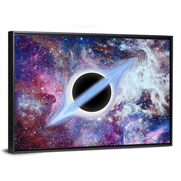 Black Hole Science Fiction Canvas Wall Art-3 Horizontal-Gallery Wrap-25" x 16"-Tiaracle