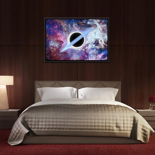 Black Hole Science Fiction Panoramic Canvas Wall Art-1 Piece-36" x 12"-Tiaracle