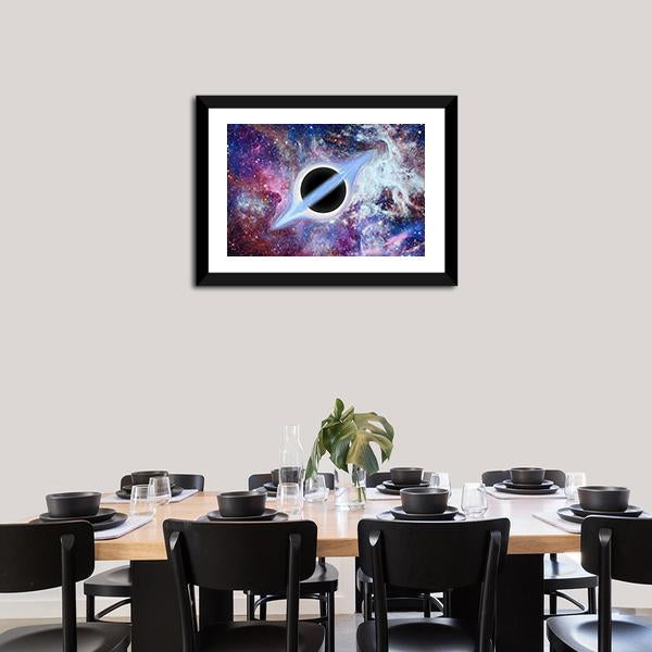 Black Hole Science Fiction Panoramic Canvas Wall Art-1 Piece-36" x 12"-Tiaracle