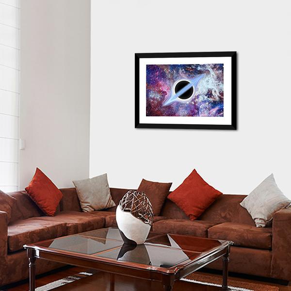 Black Hole Science Fiction Panoramic Canvas Wall Art-1 Piece-36" x 12"-Tiaracle