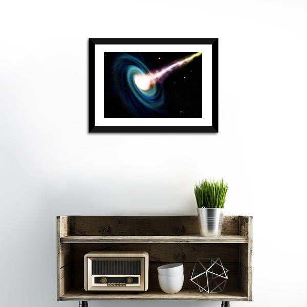 Black Hole Swallowing Galaxy Canvas Wall Art-1 Piece-Framed Print-20" x 16"-Tiaracle