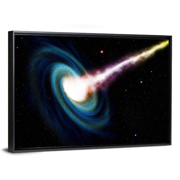 Black Hole Swallowing Galaxy Canvas Wall Art-5 Horizontal-Gallery Wrap-22" x 12"-Tiaracle